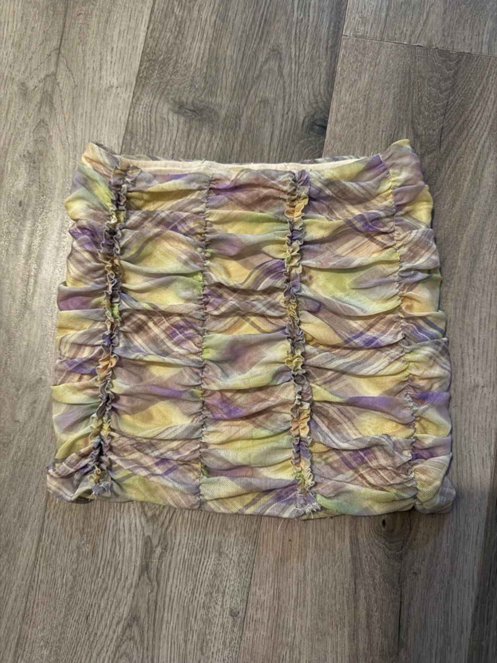 I.AM.GIA Pastel Ruched Multi-Color Mini Skirt